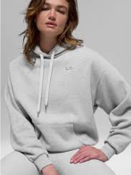 Women's Alo Light Gray Pullover Hoodie - Casual Cozy Sweatshirt-Small